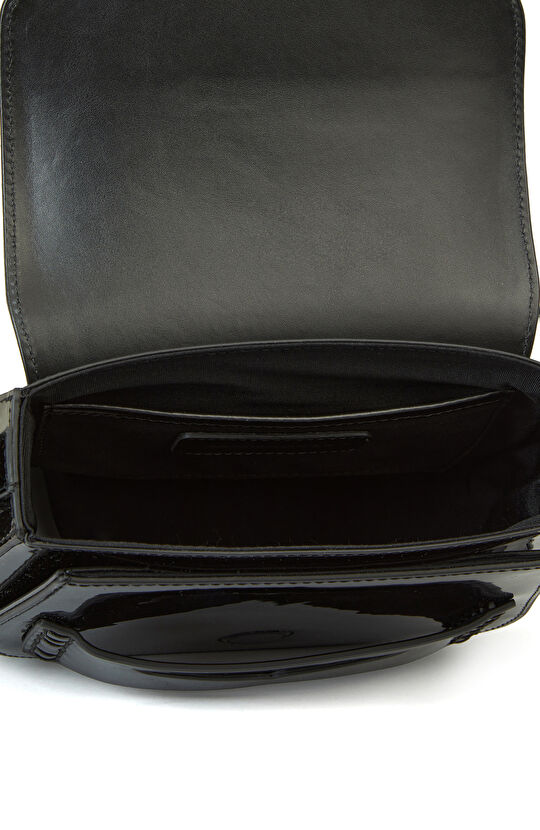 Siyah Kadın Deri Postacı Çantası