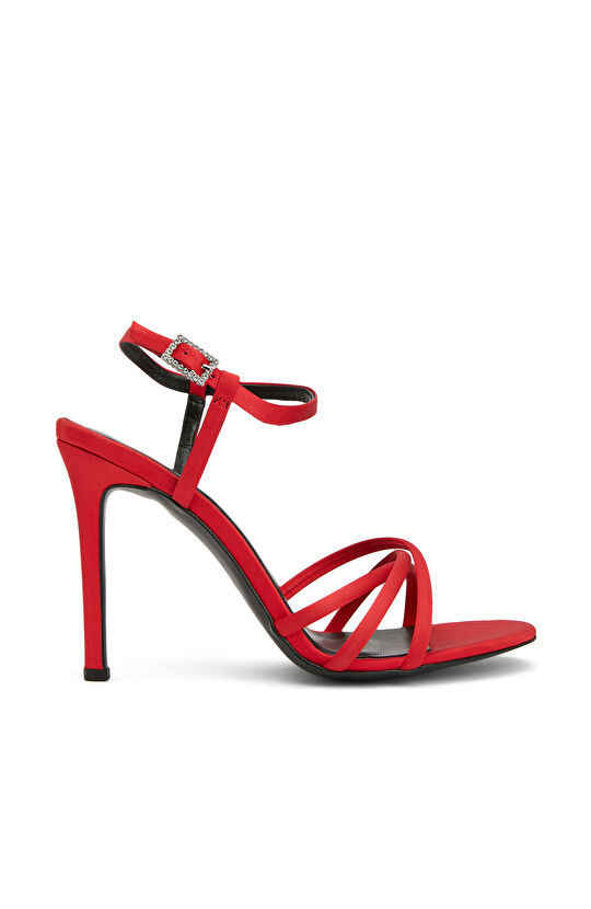 Kırmızı Saten Sandalet