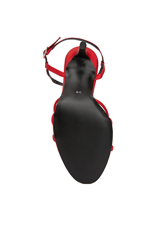 Kırmızı Saten Sandalet