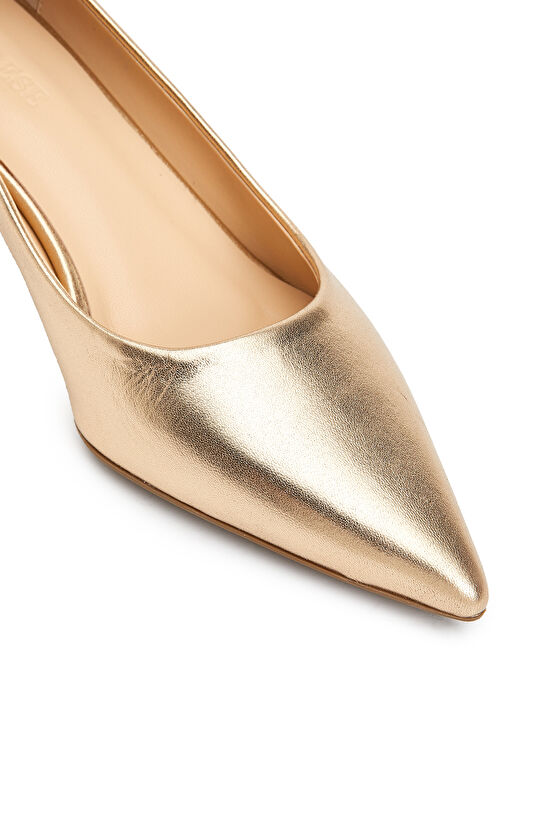 Gold Kadın Deri Stiletto