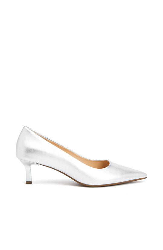 Gümüş Kadın Deri Stiletto