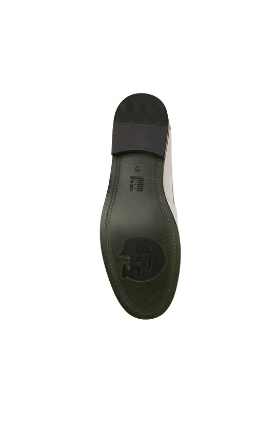 Açık Gri Kadın Deri Loafer