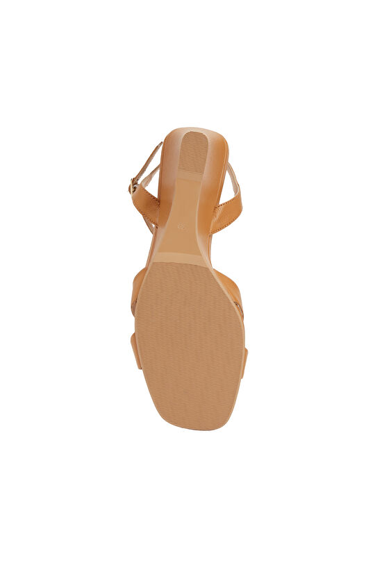 Kahverengi Kadın Deri Sandalet