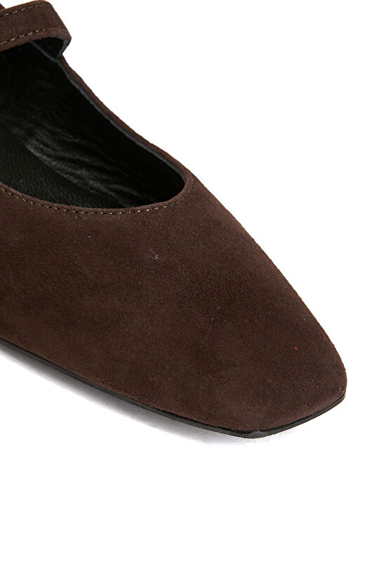 Kahverengi Kadın Deri Babet