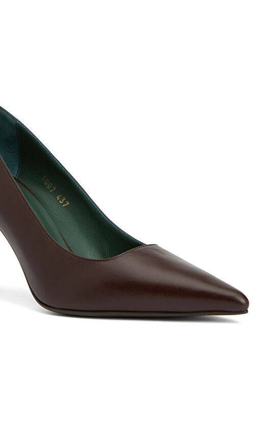 Kahverengi Kadın Deri Stiletto