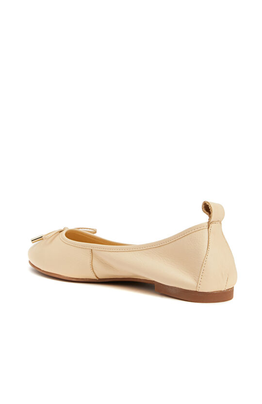 Vanilya Yumuşak Deri Kadın Babet