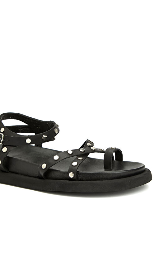 Siyah Kadın Süet Sandalet