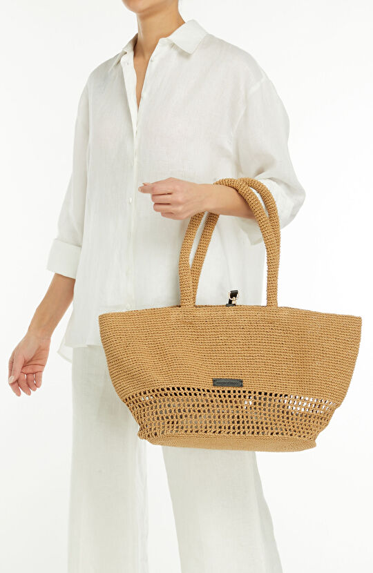 Natürel 2 Cepli Kadın Hasır Çanta