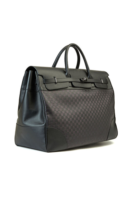 Siyah Erkek Deri Seyahat Çantası