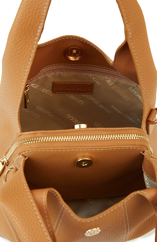 Karamel İki Bölmeli Mini Kadın Çanta