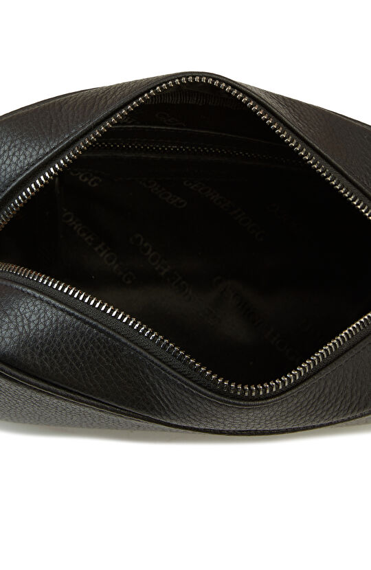 Siyah Deri Kozmetik Çantası