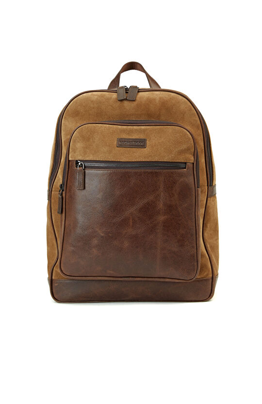 Kahverengi Taba Erkek Deri Sırt Çantası