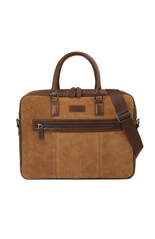 Kahverengi Taba Erkek Deri Laptop Çantası