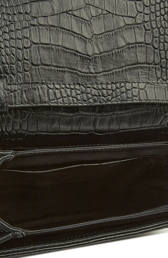 Siyah Kroko Kadın Postacı Çantası