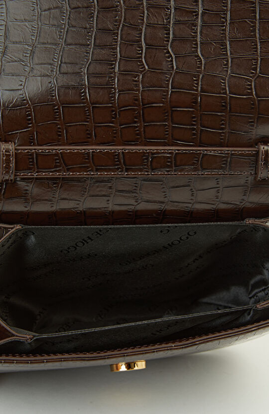 Kahverengi Kroko Kadın Postacı Çantası