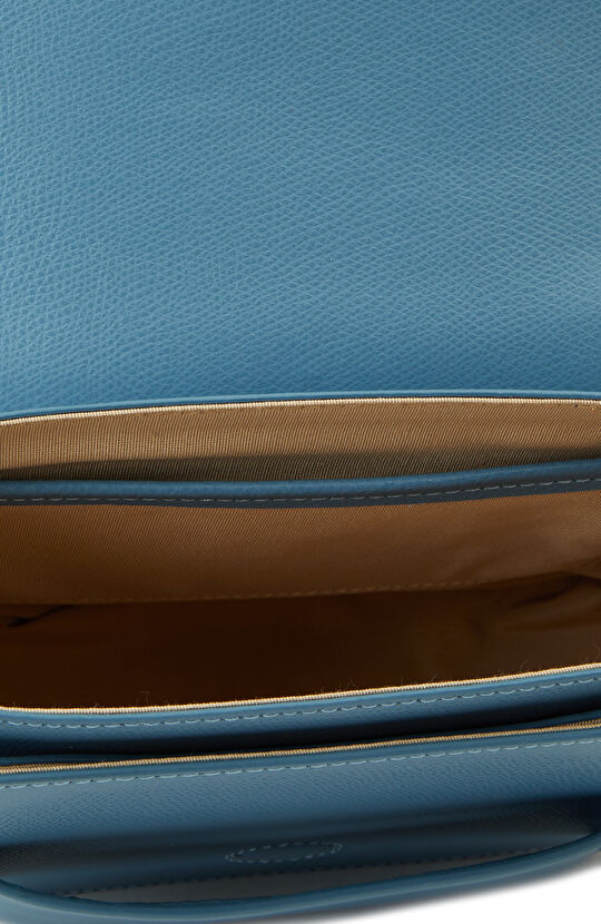 Mavi Desenli Kadın Deri Postacı Çantası