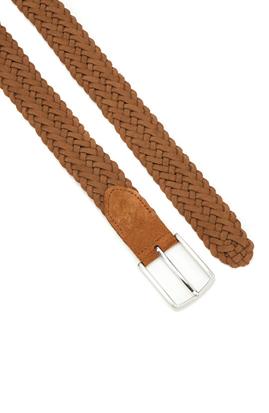 Camel Örgü Erkek Süet Kemer