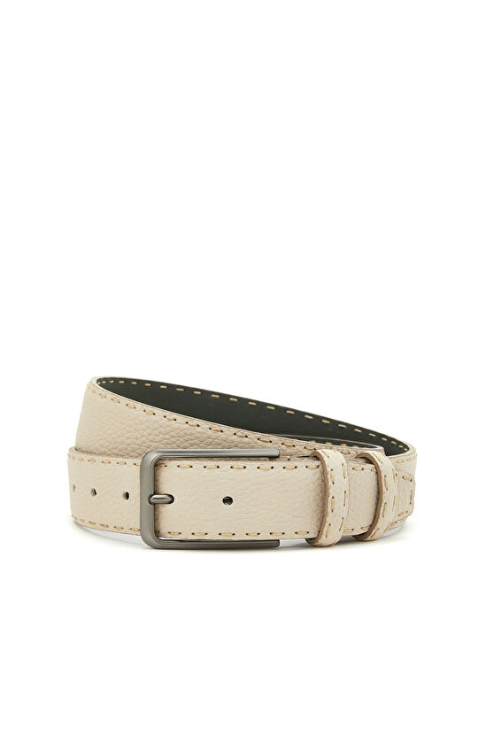 Bej Erkek Deri Kemer