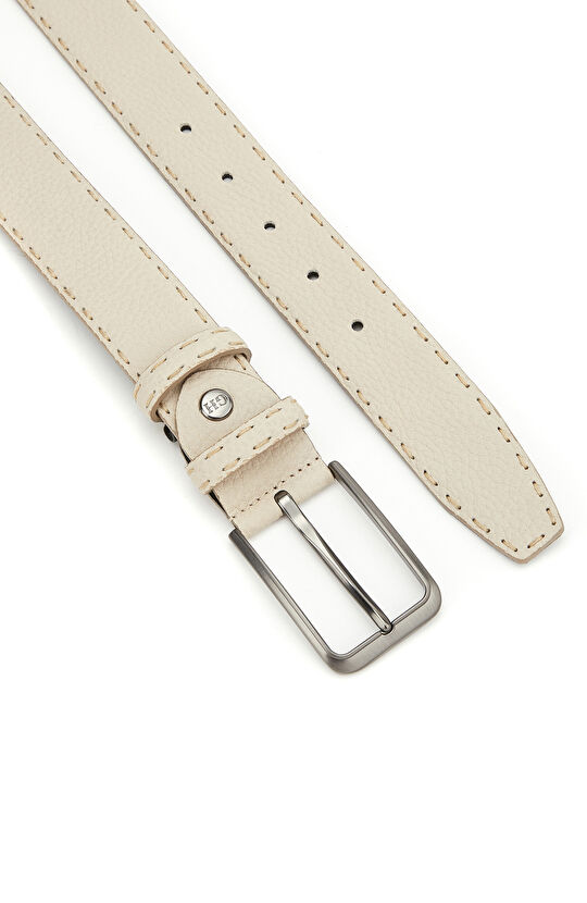 Bej Erkek Deri Kemer