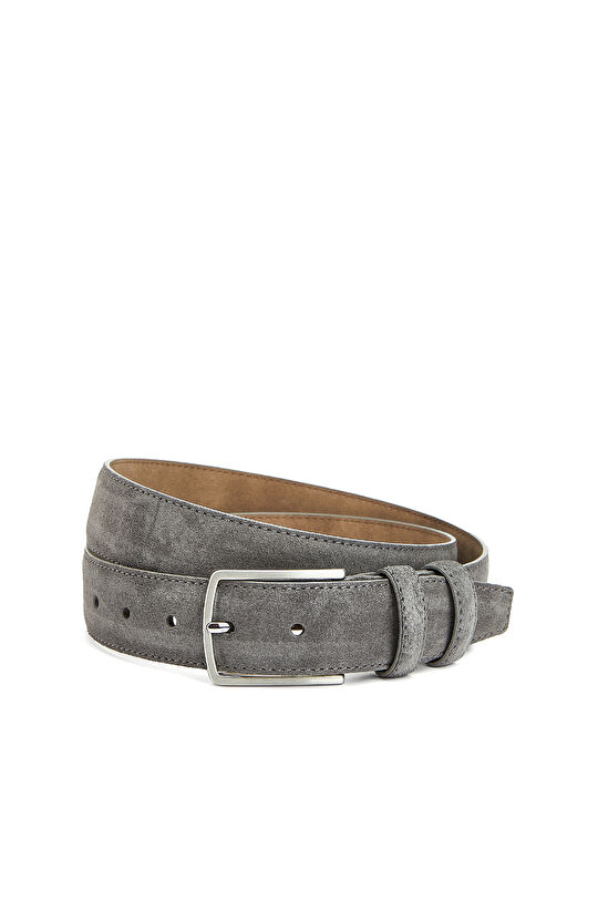 Gri Erkek Deri Kemer