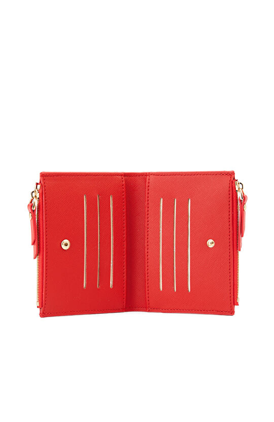 Kırmızı Kadın Deri Cüzdan