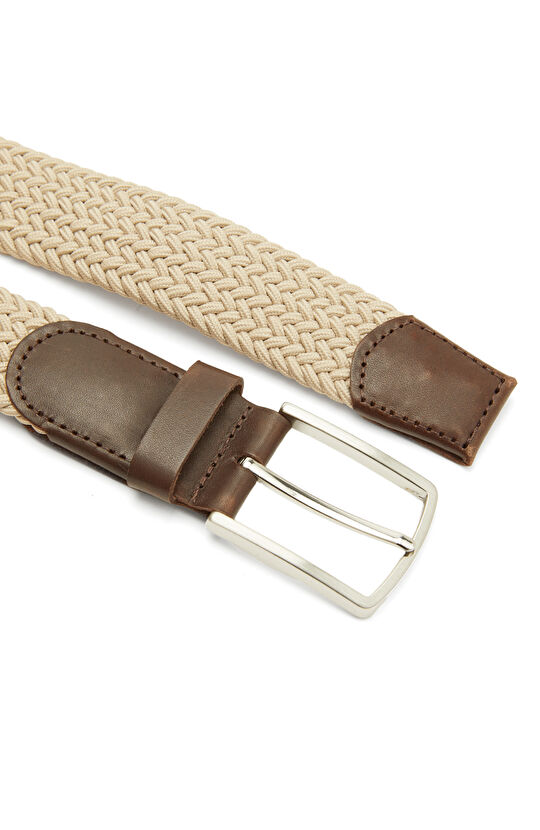 Bej Örgü Erkek Kemer