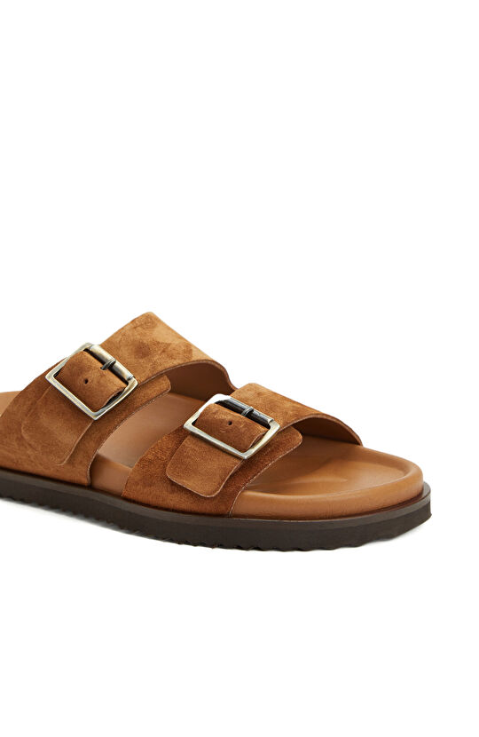 Tan Women's Suede Slippers