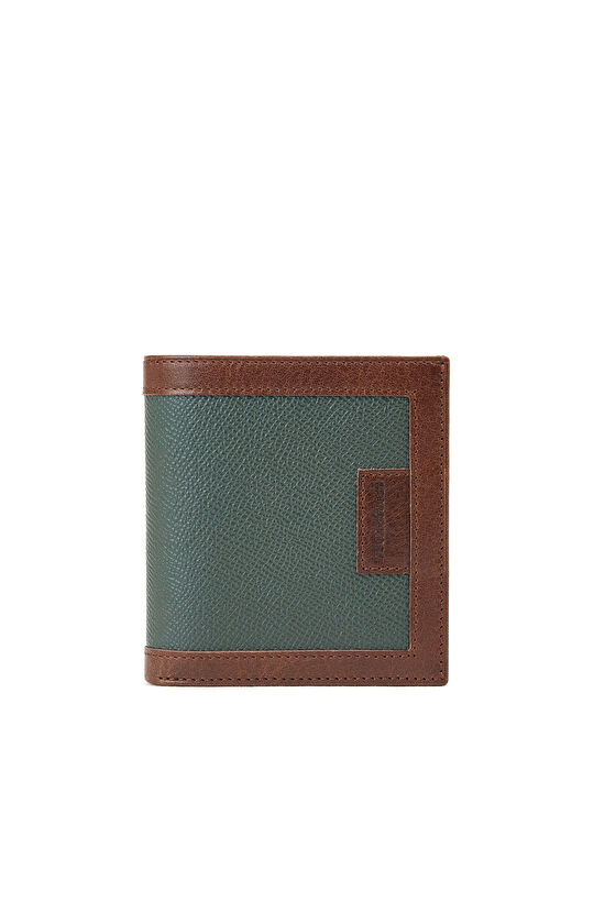 Haki Erkek Deri Karışımlı Cüzdan