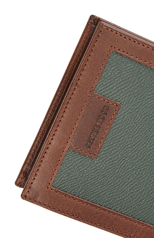 Haki Erkek Deri Karışımlı Cüzdan