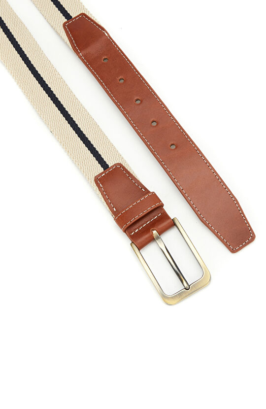 Bej Erkek Deri Kemer