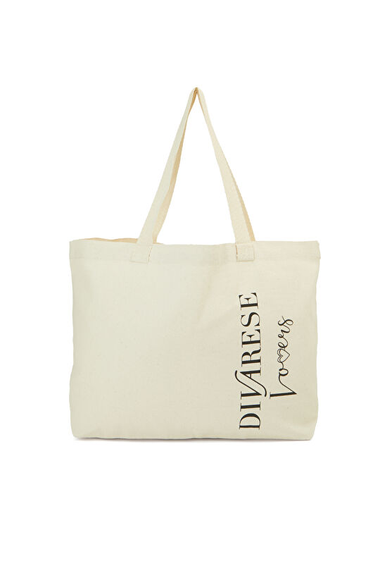 Bej Unisex Kanvas Çanta