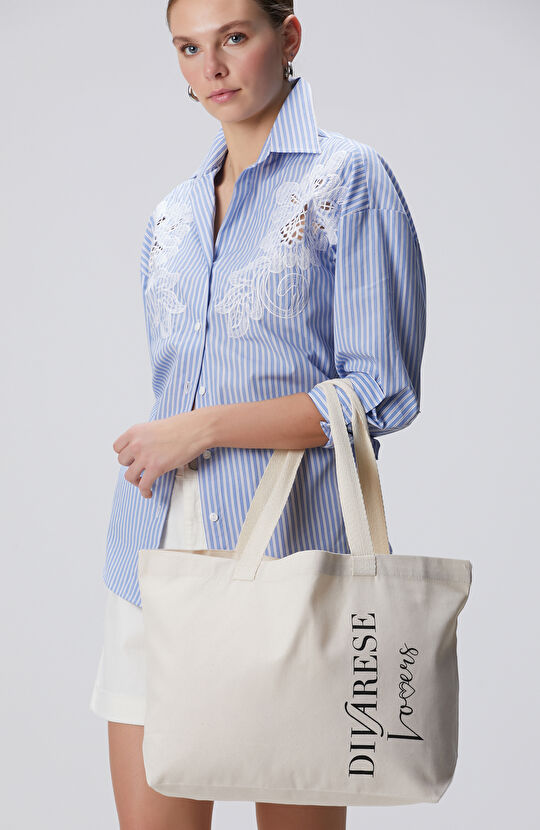 Bej Unisex Kanvas Çanta