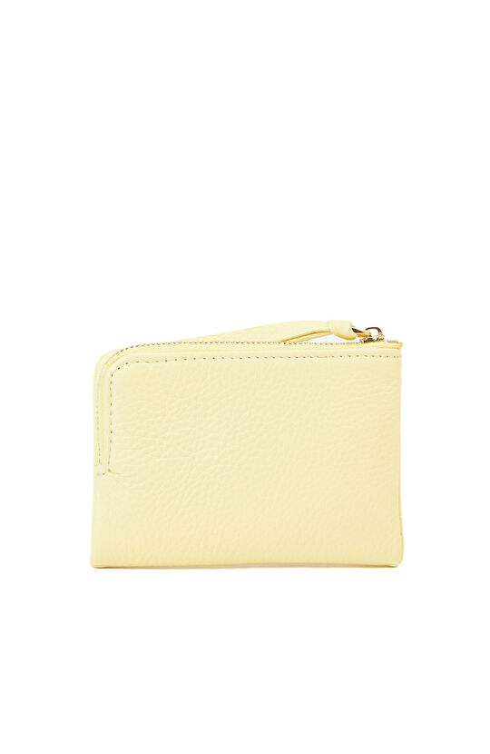 Sarı Kadın Deri Kartlıklı Cüzdan