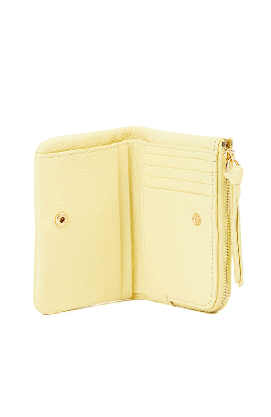 Sarı Kadın Deri Kartlıklı Cüzdan