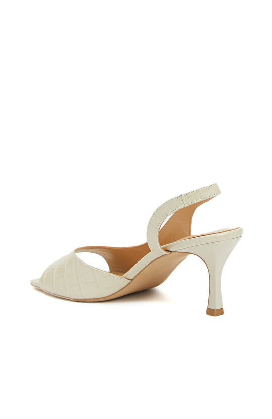 Bej Kadın Deri Sandalet