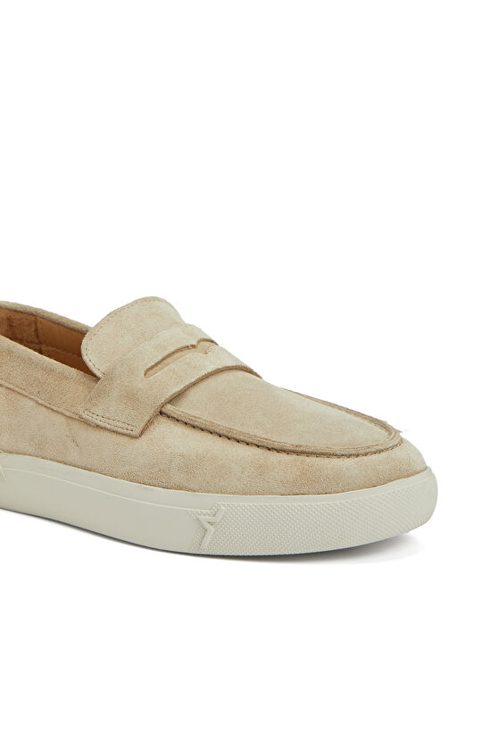 Bej Kadın Deri Loafer