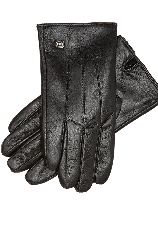 Siyah Erkek Yün Karışımlı Eldiven