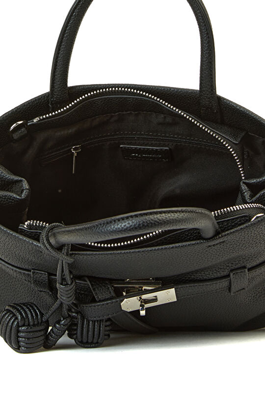 Siyah Baskılı Kadın Büyük Çanta