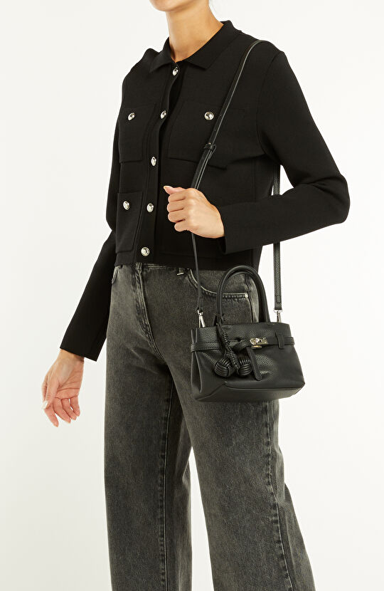 Siyah Baskılı Kadın Küçük Çanta