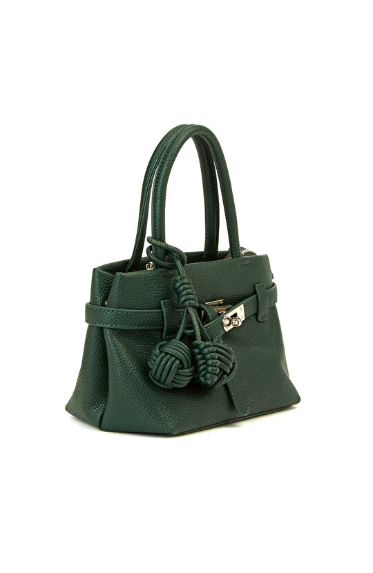 Koyu Yeşil Baskılı Kadın Küçük Çanta