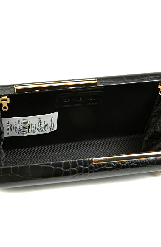 Siyah Kroko Kadın Clutch