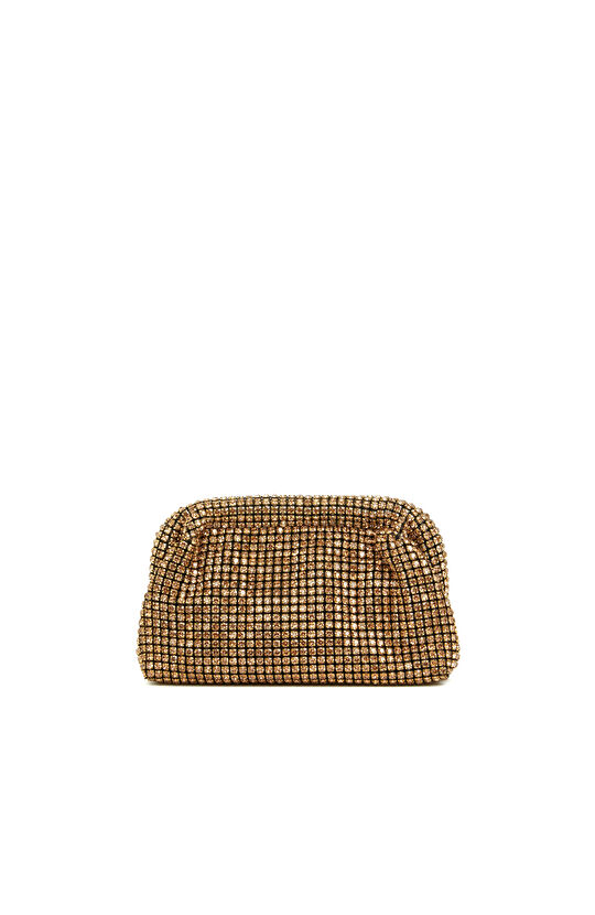 Gold Taşlı Kadın Clutch