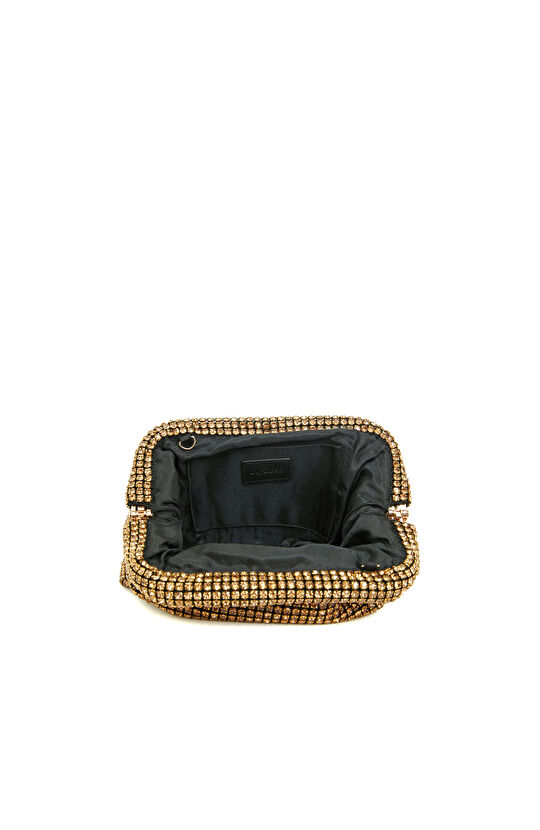 Gold Taşlı Kadın Clutch