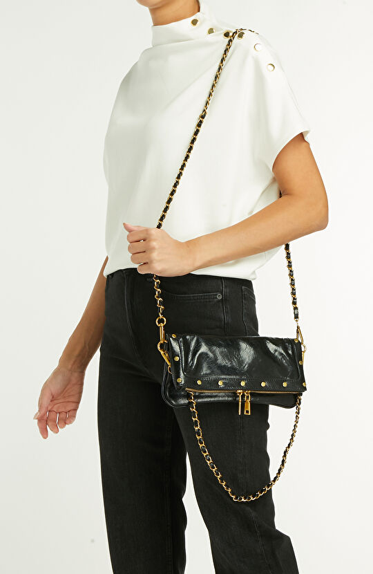 Siyah Kadın Suni Deri Clutch