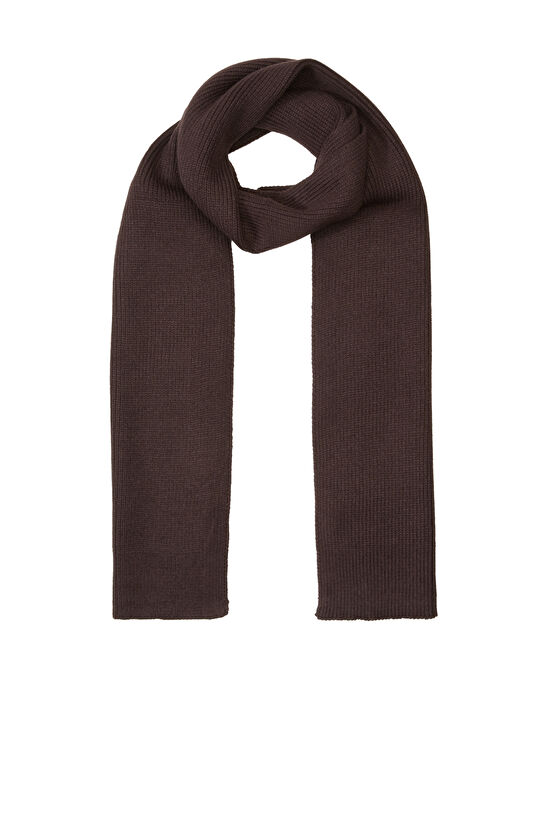 Koyu Kahverengi Erkek Örme Atkı