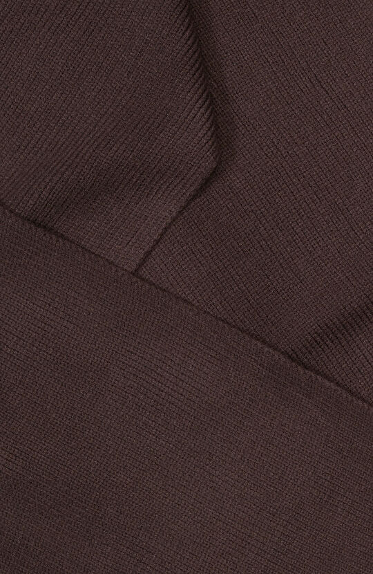 Koyu Kahverengi Erkek Örme Atkı