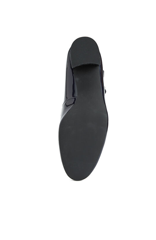 Lacivert Kadın Topuklu Rugan Mary Jane Ayakkabı