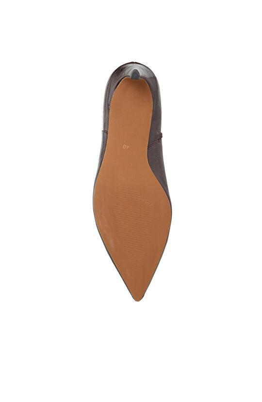 Bordo Kroko Desenli Çizme