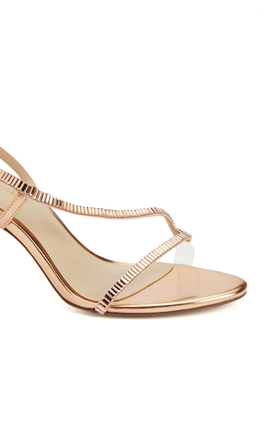 Rose Gold Kadın Taşlı Topuklu Sandalet