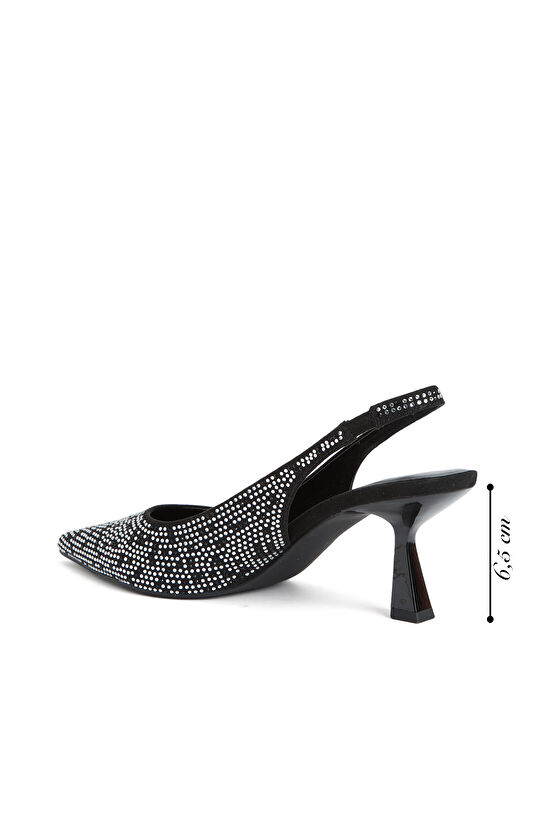 Gümüş Kadın Taşlı Topuklu Ayakkabı